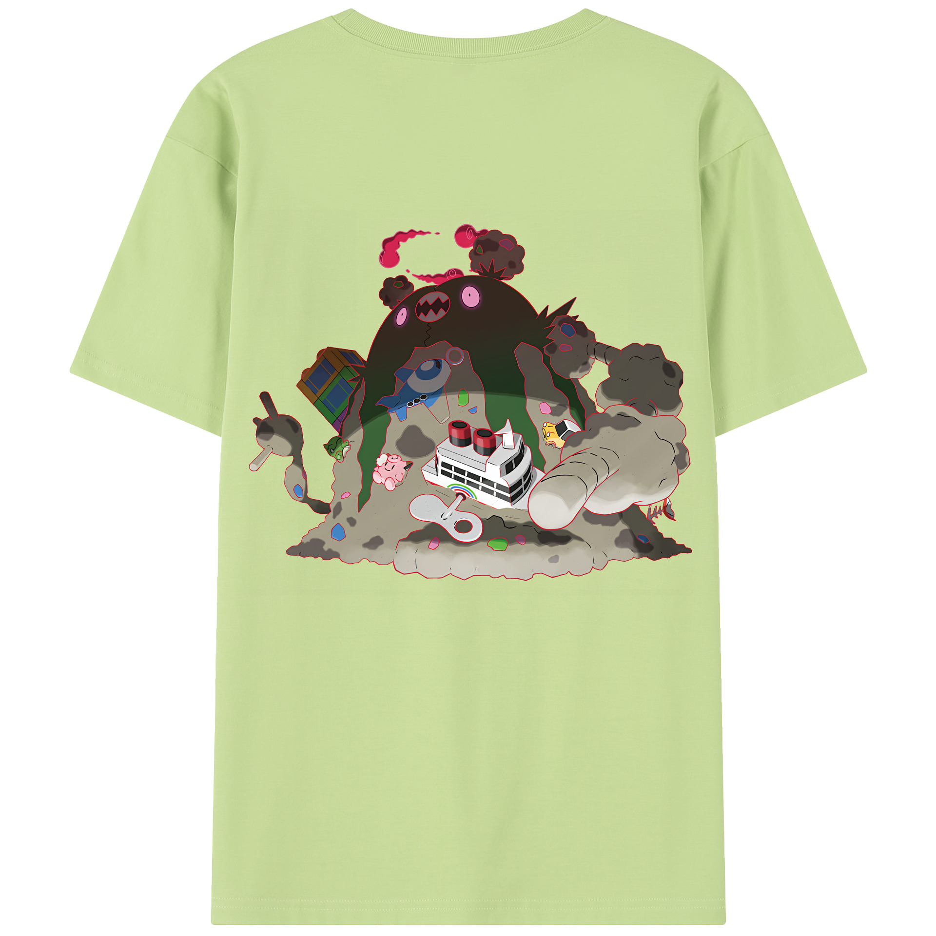 （画像用） ポケットモンスター Pokémon 綿100％半袖Tシャツ（背面プリント）